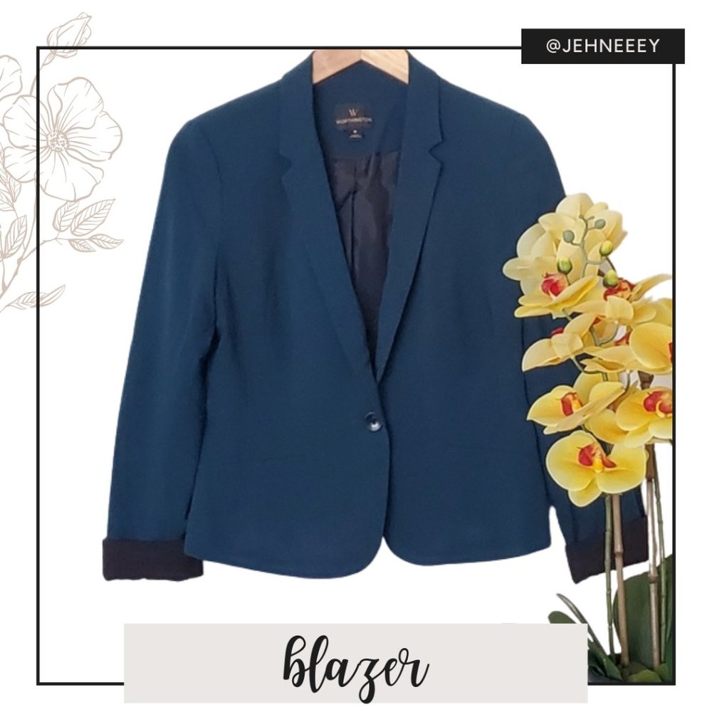 Worthington Teal / Green Blue Blazer